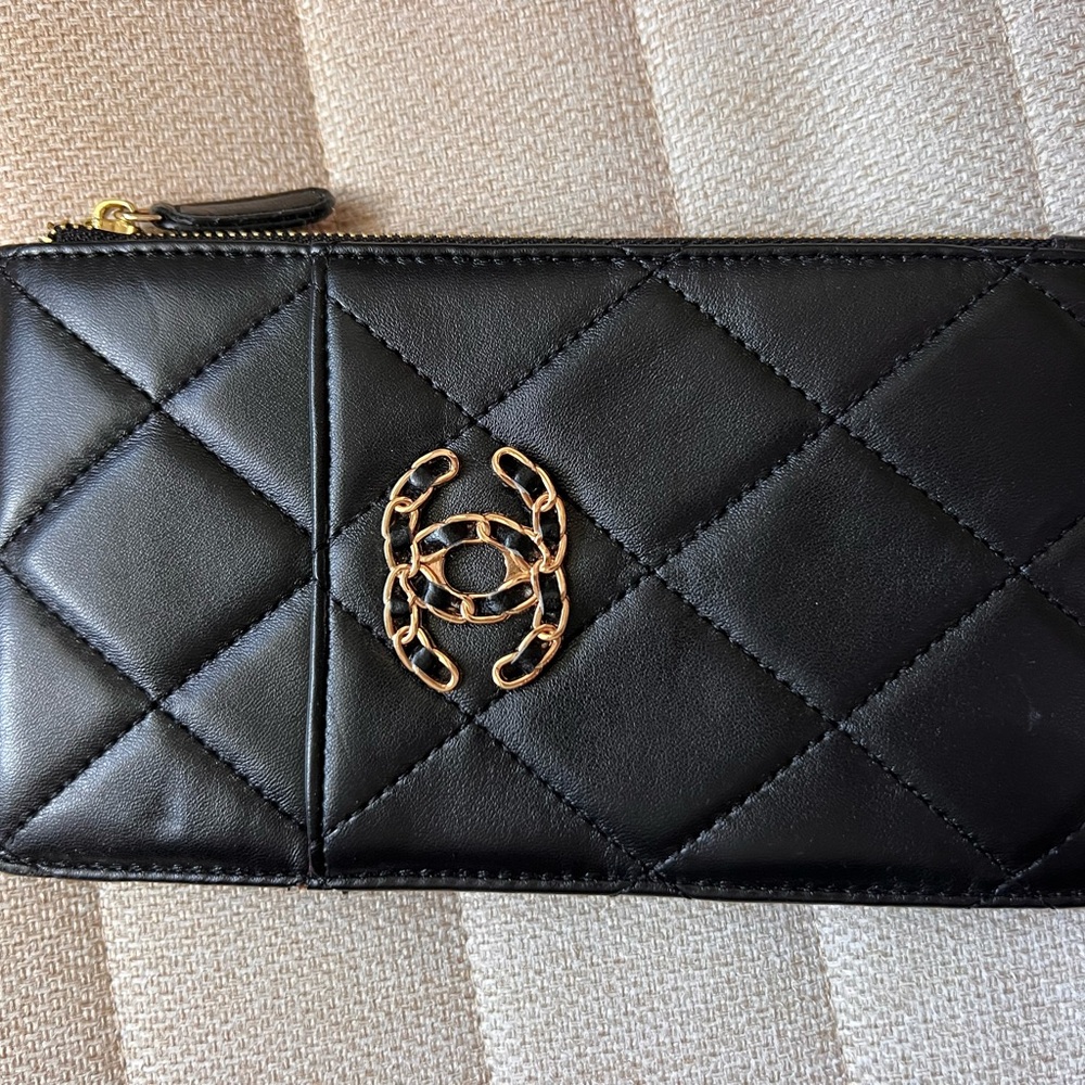 Black Quilted Leather Clutch
